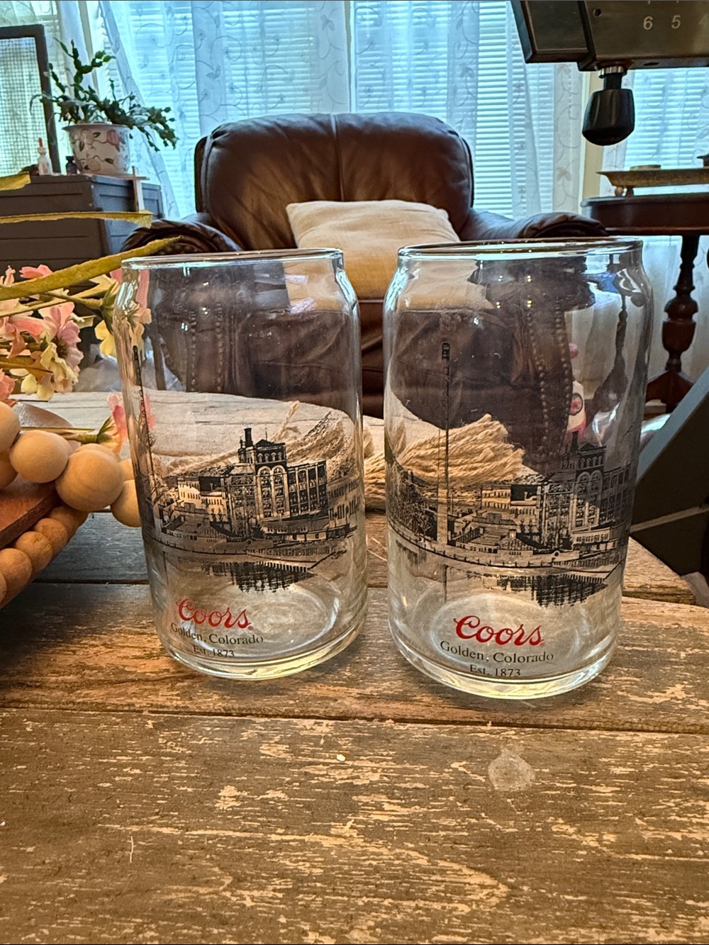 Two vintageCoors Beer glasses